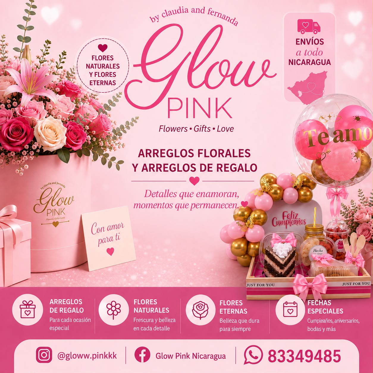 Arreglos florales y regalos Glow Pink Nicaragua